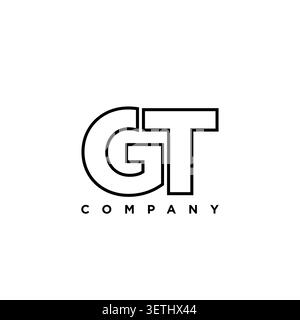 Trendy letter G and T, GT logo design template. Minimal monogram initial based logotype for company identity. Stock Vector