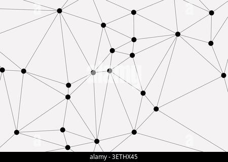 Clean architectural network design elements on neutral backdrop. Sophisticated mathematical visualization of graph theory and digital infrastructure f Stock Vector