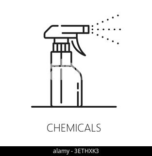 Chemicals allergy icon for non food allergen free and allergenic substance pictogram. Chemical product icon for non food allergy on preservatives, fragrances and cleaning products allergic sensitivity Stock Vector