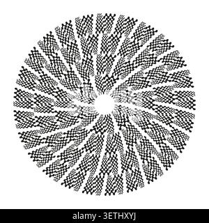 Abstract circular pattern of interconnected digital nodes vector. Perfect for technology concepts and complex data visualization. EPS 10. Stock Vector