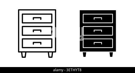 Dresser icon set. Vector EPS 10. Stock Vector