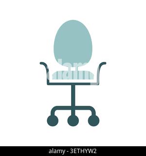 Adjustable rolling chair vector icon. Office chair sign.. Graph symbol for furniture, web site and apps design, logo, app, UI Stock Vector