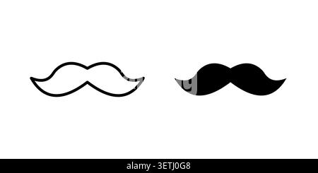 Moustache icon set. Vector EPS 10. Stock Vector