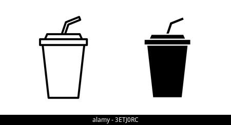 Plastic drinking cup icon set. Vector EPS 10. Stock Vector