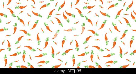 Seamless Carrot pattern vector. Texture, textile, wrapping paper. Cute carrot illustration background Stock Vector