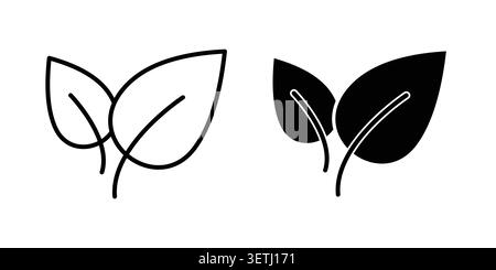 leaves icon set. Vector EPS 10. Stock Vector
