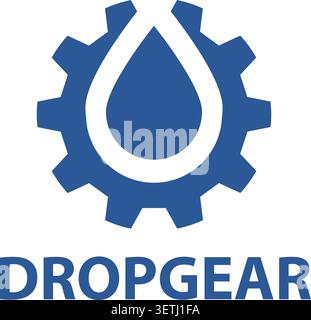 Oil management logo a droplet gear Stock Vector