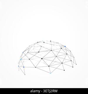 Polygonal Semi Sphere vector background with decorative geometric detail for microstock and commercial design projects. Stock Vector