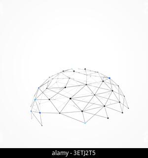 Polygonal Semi Sphere vector background with decorative geometric detail for microstock and commercial design projects. Stock Vector