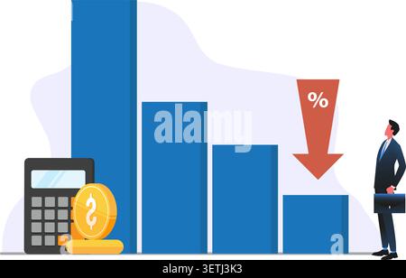 Economic Decline and Financial Crisis Stock Illustration Stock Vector