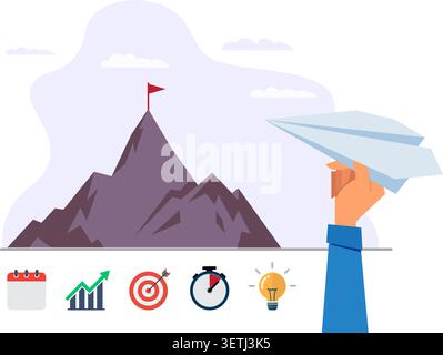 Successful Business Goal Achievement and Strategy Stock Illustration Stock Vector