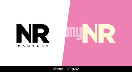 Trendy letter N and R, NR logo design template. Minimal monogram initial based logotype for company identity. Stock Vector
