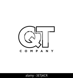 Trendy letter Q and T, QT logo design template. Minimal monogram initial based logotype for company identity. Stock Vector