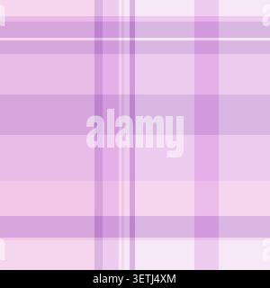 Quiet seamless fabric tartan, expensive check textile background. Pop pattern plaid texture vector in light and purple colors palette. Stock Vector