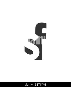 SF creative geometric initial based modern and minimal logo. Letter s f trendy fonts. Universal professional elegant techno vector design. Stock Vector