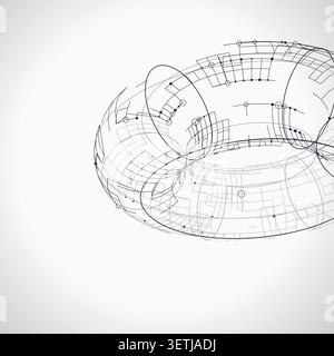 Decorative wire torus illustration for digital advertising, creative layouts, and modern visual branding. Stock Vector
