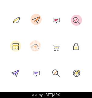 Decorative icon sets illustration for creative templates, creative layouts, and modern visual branding. Stock Vector