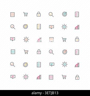 Decorative icon sets illustration for web banners, creative layouts, and modern visual branding. Stock Vector