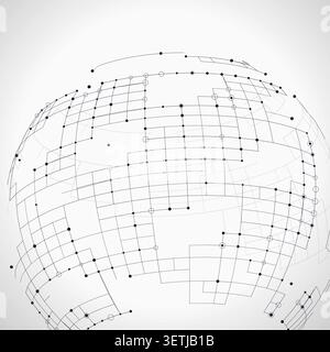 Tech Globe vector background with minimal abstract composition for microstock and commercial design projects. Stock Vector