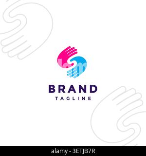 Switch Hands Initial S Letter Logo Design. Simple Two Hands Switching Logo Design. Stock Vector