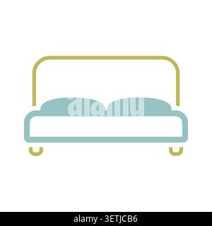 Big bed vector icon. Graph symbol for furniture, web site and apps design, logo, app, UI Stock Vector