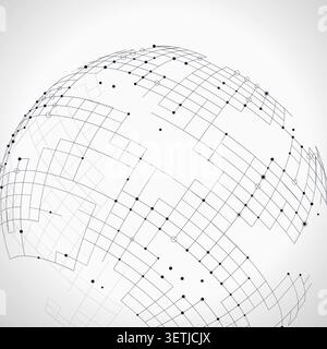 Abstract tech globe pattern with marketable vector styling for backgrounds, posters, and design templates. Stock Vector