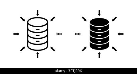 Data aggregation icon set. Vector EPS 10. Stock Vector