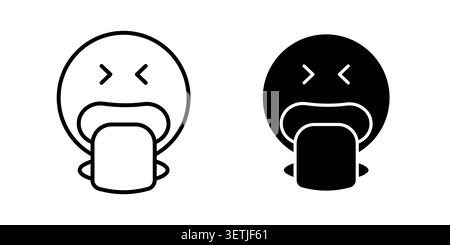 Puking emoji icon set. Vector EPS 10. Stock Vector