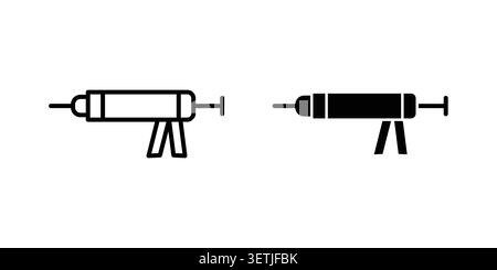 Sealant gun icon set. Vector EPS 10. Stock Vector