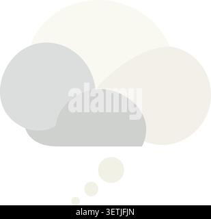 Flat illustration of soft pale overlapping thought bubbles in cream and gray with small trailing circles Stock Vector