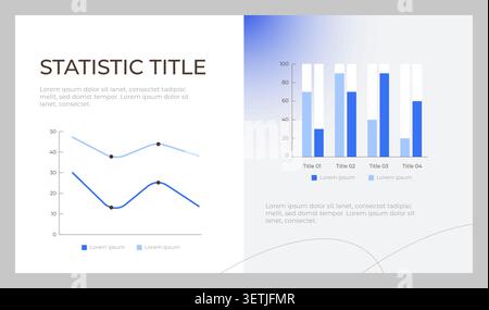 Statistical presentation slide template Stock Vector