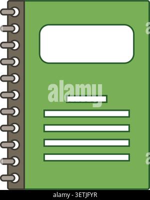 Notebook with pencil icon in flat style. Notepad document vector illustration on isolated background. Workbook sign business concept. Stock Vector