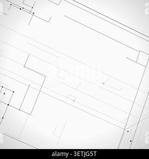 Modern technology-inspired 3D wire cube with layered lines and connection points Stock Vector