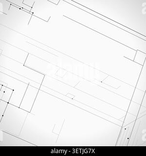 Modern technology-inspired 3D wire cube with layered lines and connection points Stock Vector