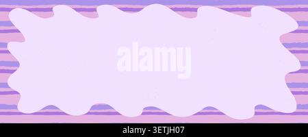 Funky wavy frame with abstract groovy border on seamless background in pastel purple and pink y2k colors. Textured shape frame template for posters Stock Vector