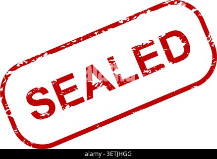 Red sealed vector illustration with distressed stamp on white background Stock Vector