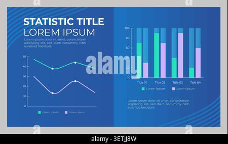 Statistical presentation slide template Stock Vector