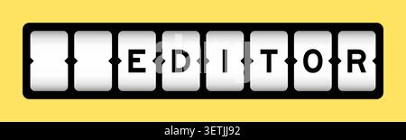 Black color in word editor on slot banner with yellow color background Stock Vector