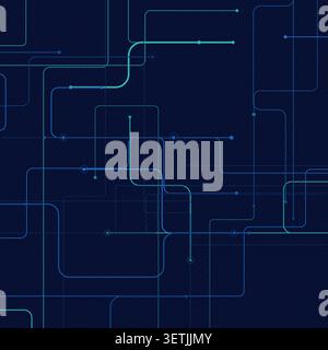 Decorative circuit line dots illustration for print design, creative layouts, and modern visual branding. Stock Vector