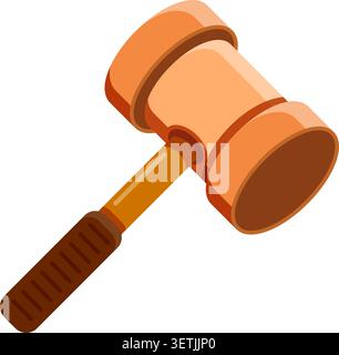 Hammer icon in flat colorful style. Mallet vector illustration on isolated background. Work tool sign business concept. Stock Vector
