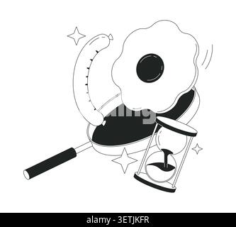 Funky food preparation clean onboarding illustration Stock Vector