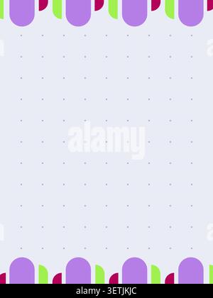 Retro wide dot grid colorful planner page template Stock Vector