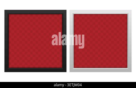 Square Photo Frame Templates Isolated on White Background Stock Vector
