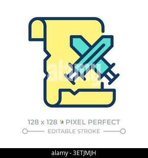 History pixel perfect line color icon Stock Vector