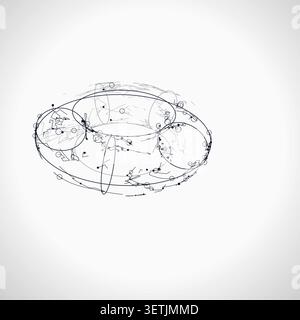 Wire Torus vector background with crisp scalable linework for microstock and commercial design projects. Stock Vector