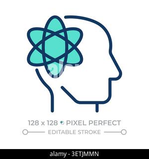 Neurophysics pixel perfect line color icon Stock Vector