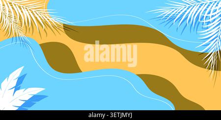 Abstract summer backgrounds. Blue ocean texture. Tropical beach. Bokeh light of sky and sea. Summer vacation banner concept. Vector Illustration. Mini Stock Vector