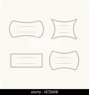 Simple outline geometric frames set, vector illustration Stock Vector