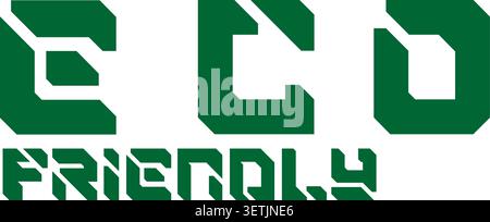 Eco Friendly Green Label Logo for Sustainable Product Packaging and Environmental Branding Stock Vector
