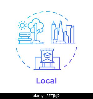 Local blue gradient concept icon Stock Vector